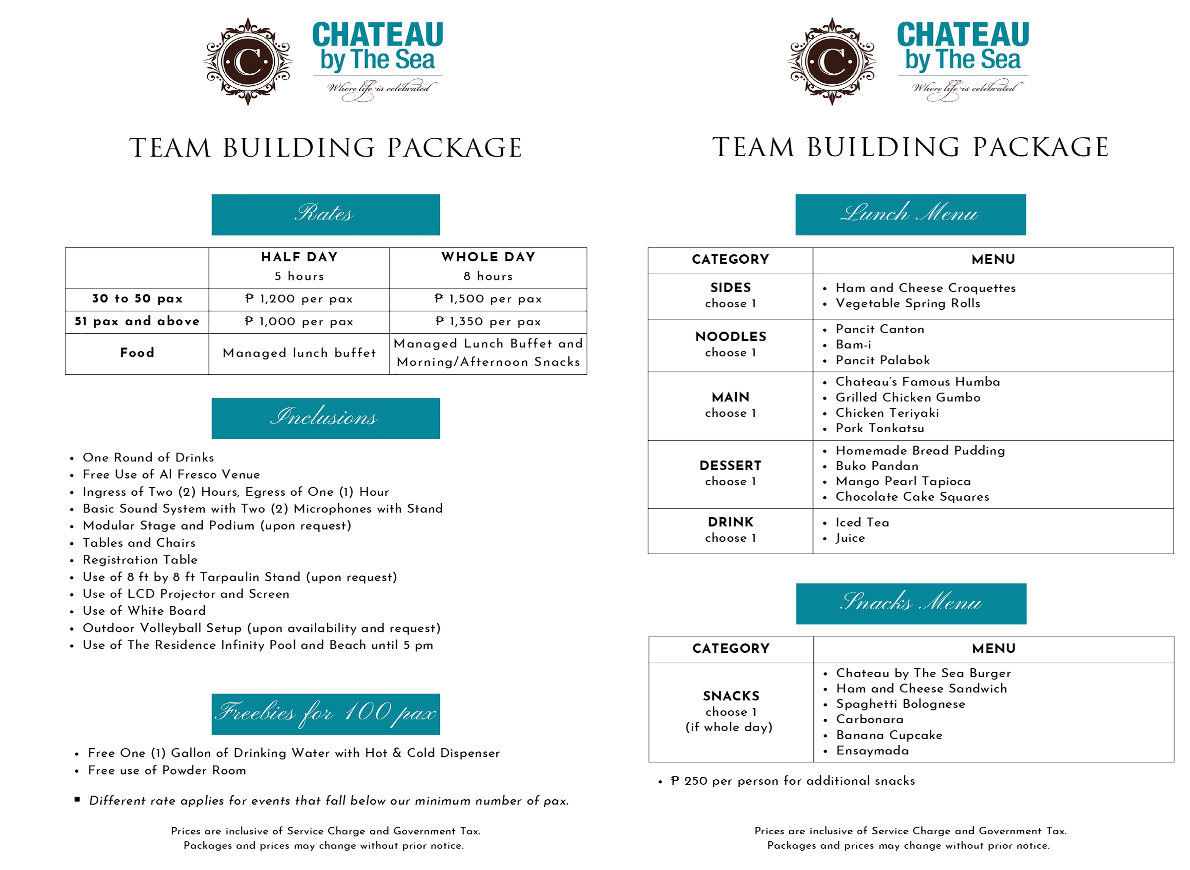 Team Building Package